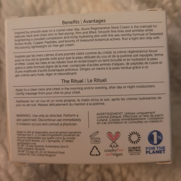 NWOT Earth Harbor Azure Regenerative Neck Creme - Picture 6 of 6